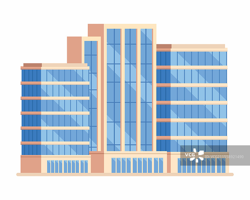 带有大型中央入口的办公大楼图片素材