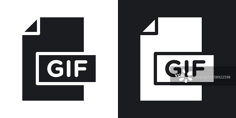 黑色和彩色风格的GIF图标集图片素材