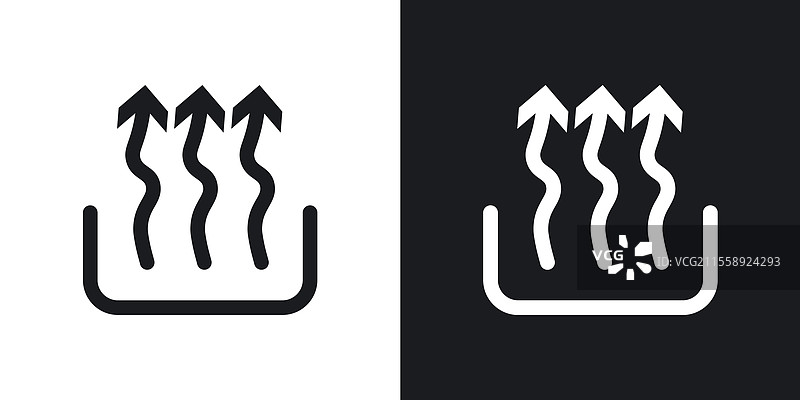 热量图标集，黑色和彩色风格图片素材