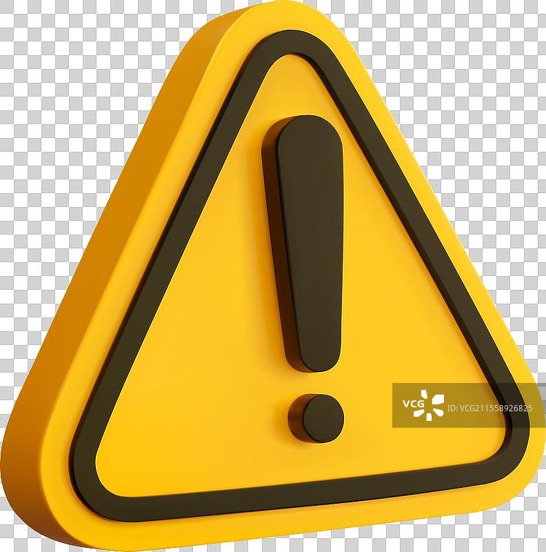 3D警告标志注意图标提醒信息图片素材