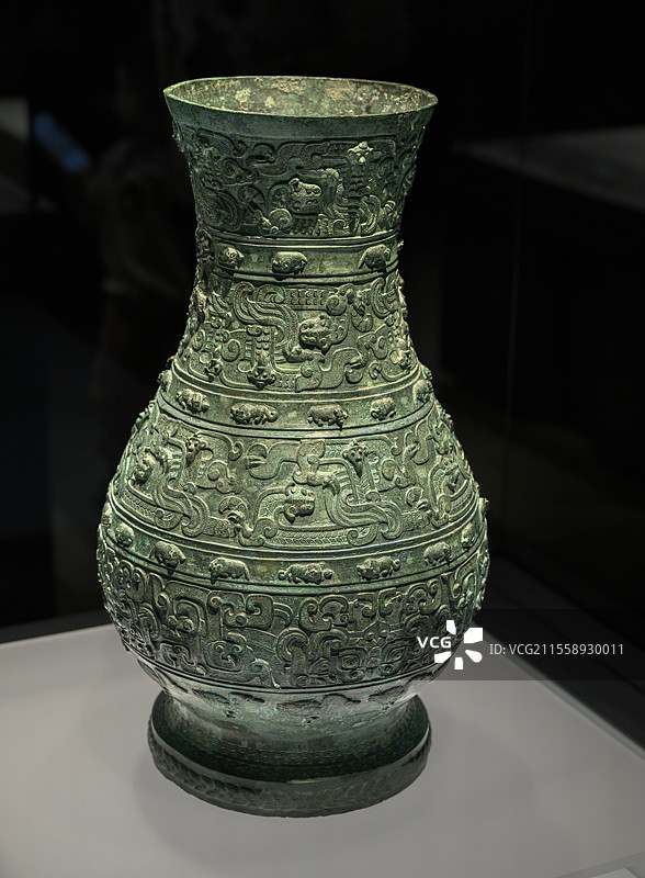 鸟兽龙纹壶_春秋晚期_上海博物馆_青铜馆图片素材