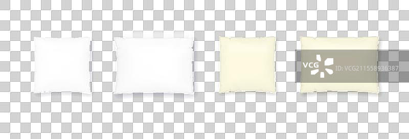 白色方形枕头的顶部和正面视图图片素材