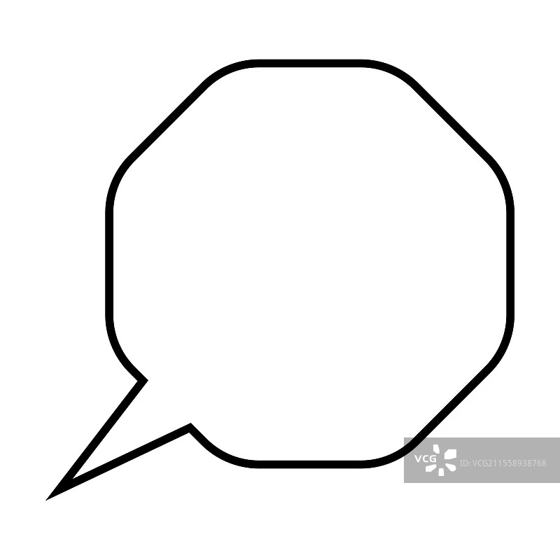 八边形对话气泡的黑色线条绘图图片素材