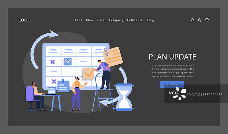 团队协作更新每月日程表图片素材