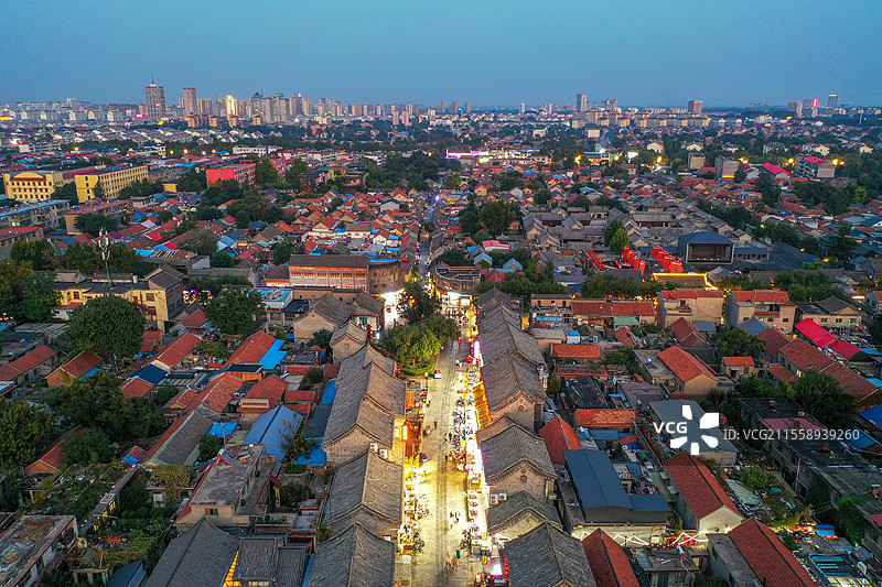 青州古城夜色+山东省潍坊市青州市青州古城图片素材
