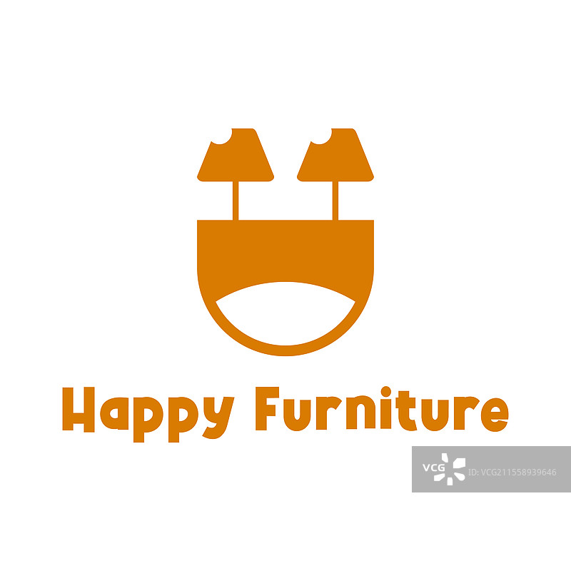 快乐家具扁平极简风格标志设计图片素材
