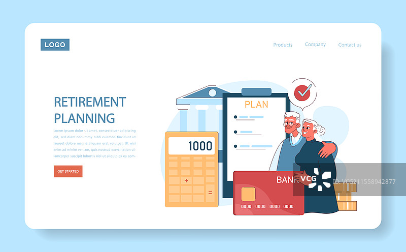 财务规划网站或着陆页图片素材