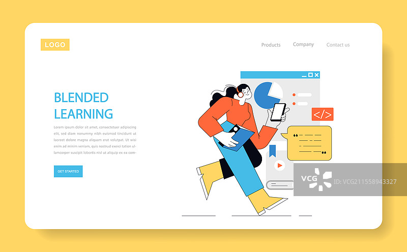 混合学习概念图片素材