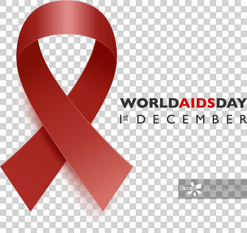 艾滋病日概念与艾滋病意识红丝绸图片素材