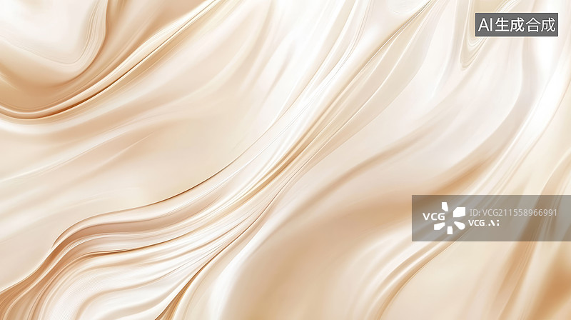 【AI数字艺术】弯曲流动的米色液体图片素材