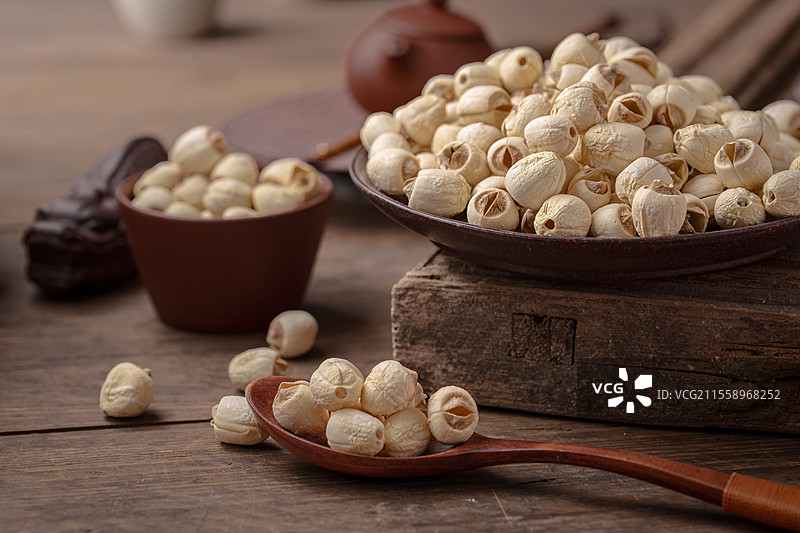 暗调国风食品莲子图片素材