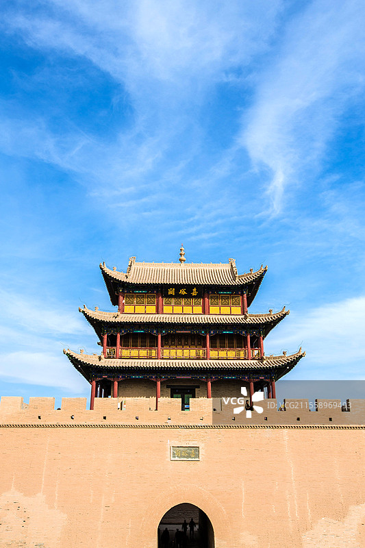 中国甘肃省嘉峪关市嘉峪关关城景观图片素材