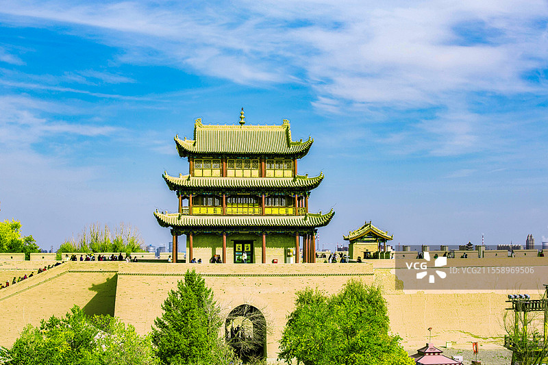 中国甘肃省嘉峪关市嘉峪关关城景观图片素材