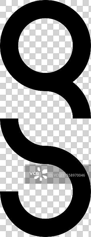字母s和q的简单标志符号图片素材