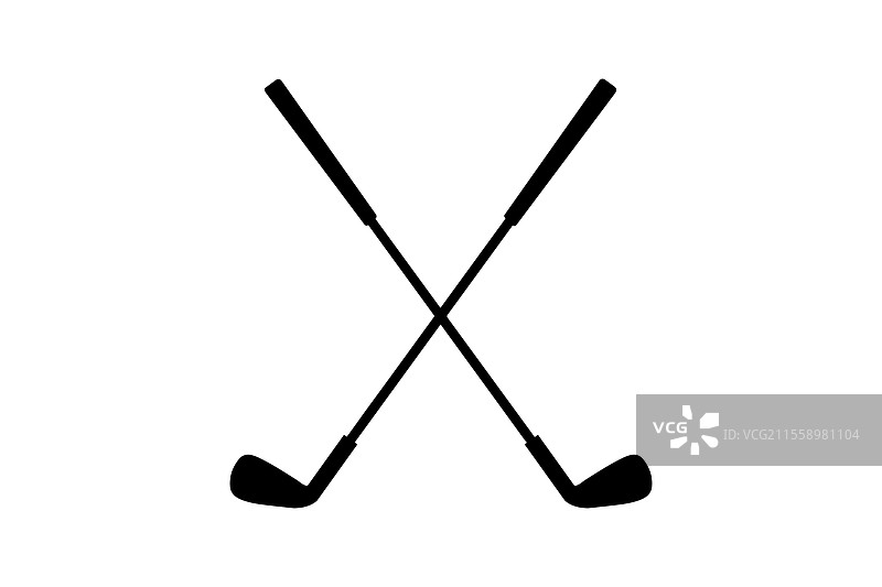 白色背景上的高尔夫球杆图片素材