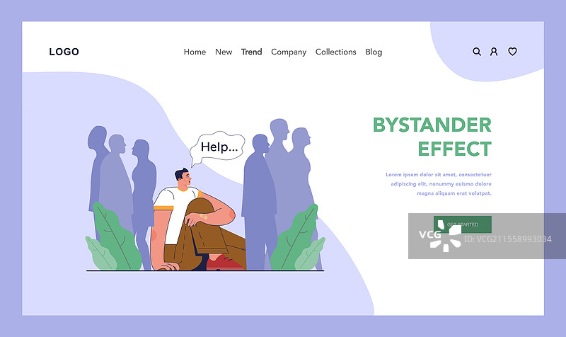 欺凌网页横幅或着陆页旁观者图片素材