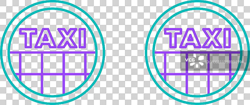 白色背景上的出租车车顶图标图片素材