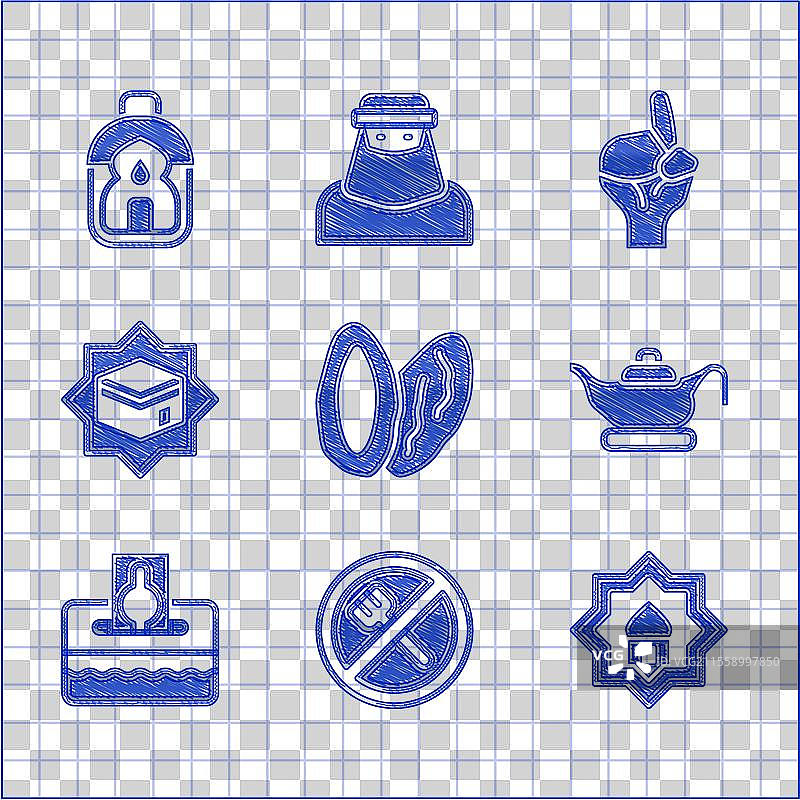 日期果、斋月、穆斯林、清真寺、油图片素材