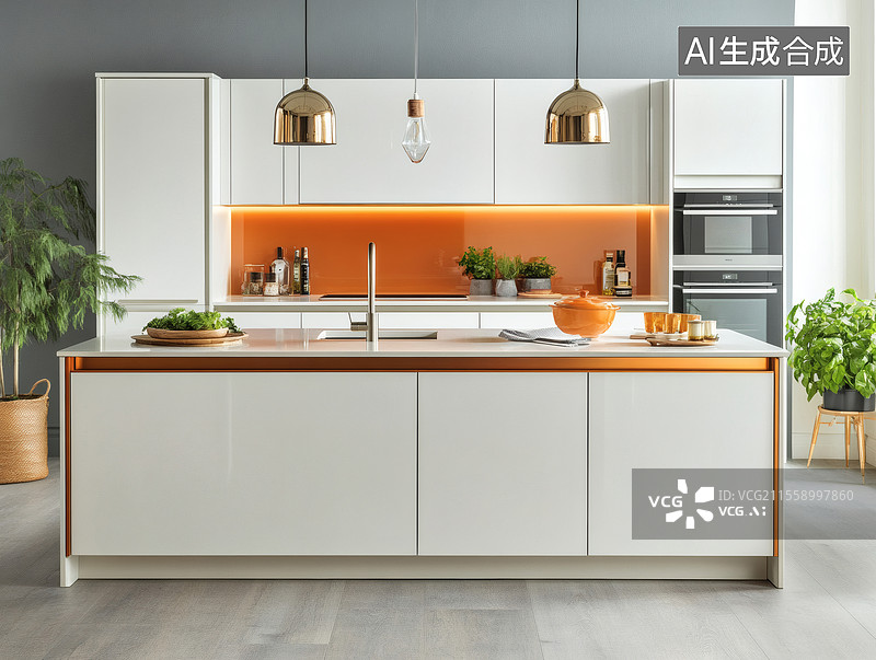 【AI数字艺术】现代简约厨房设计图片素材