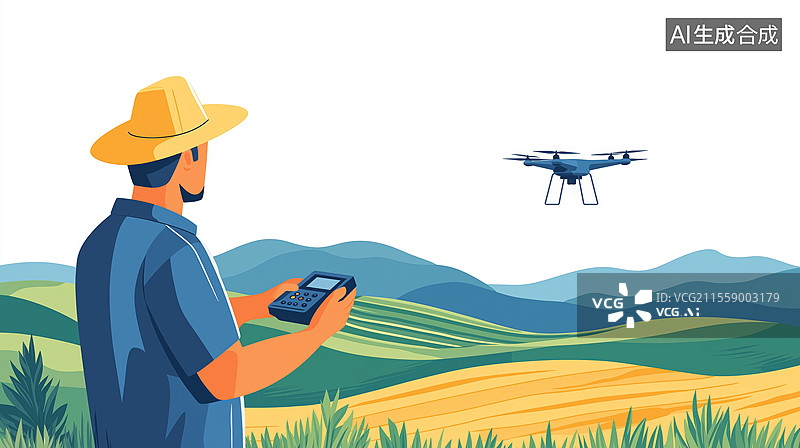 【AI数字艺术】无人机助力现代农业播种洒药图片素材