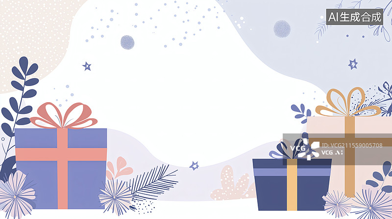【AI数字艺术】冬季礼物贺卡背景图图片素材