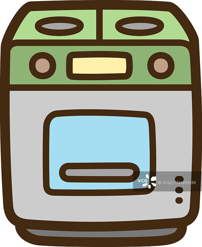 燃气灶 - 厨房和烹饪涂鸦艺术图片素材