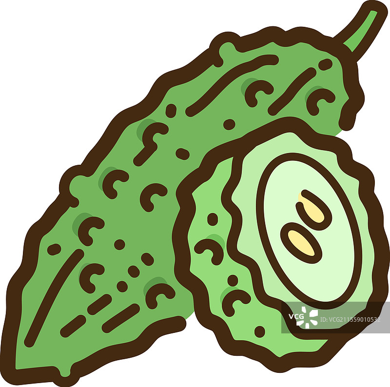 苦瓜 - 生食涂鸦艺术和图片素材