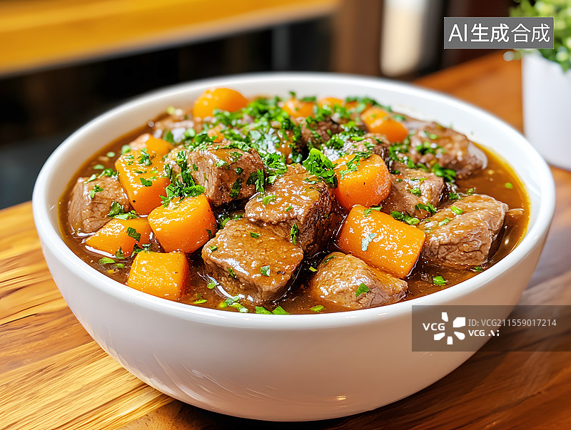 【AI数字艺术】AIGC：土豆炖牛肉，美食美味健康食物图片素材