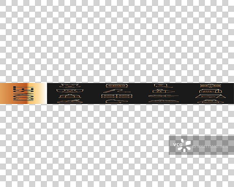 狗项圈与鱼食袋的骨头装饰图片素材