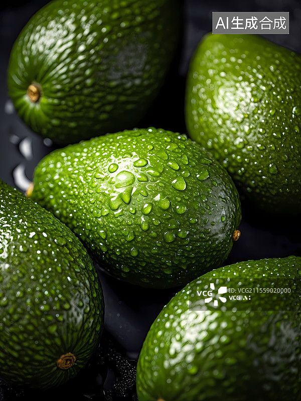 【AI数字艺术】牛油果新鲜水果特写图片素材
