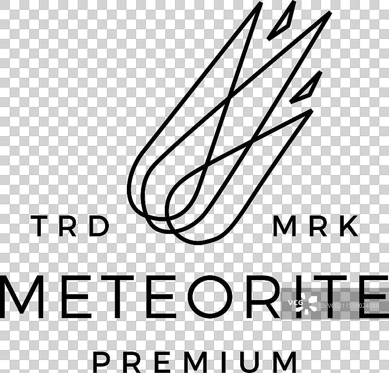 陨石撞击复古风格的标志图标图片素材