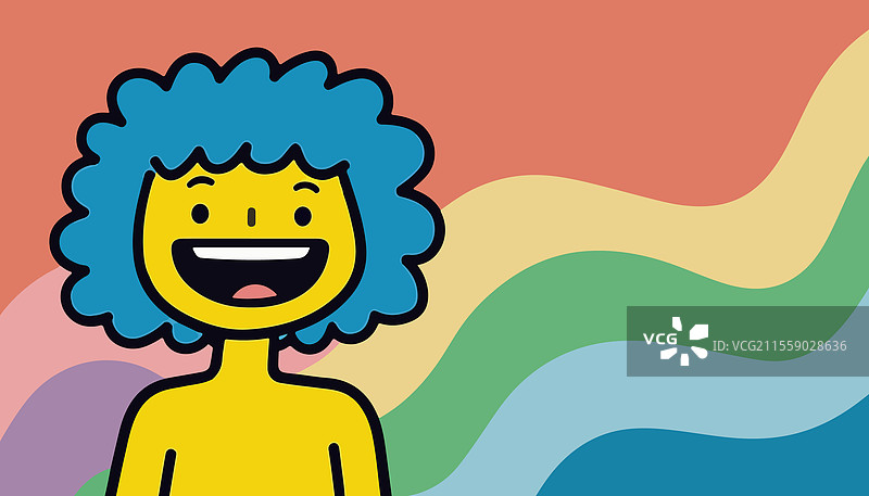 充满活力的角色与多彩背景图片素材