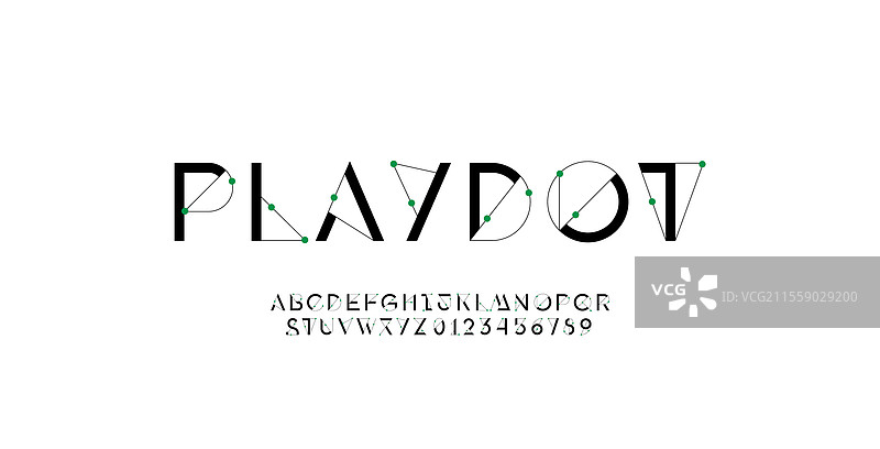 绿色圆点构成的字母字体图片素材