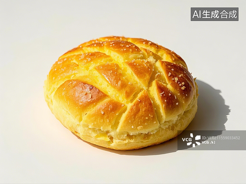 【AI数字艺术】港式菠萝包特写图片素材