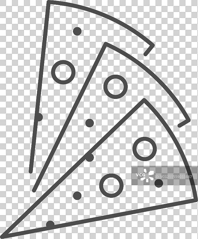 奶酪片线条轮廓图标图片素材