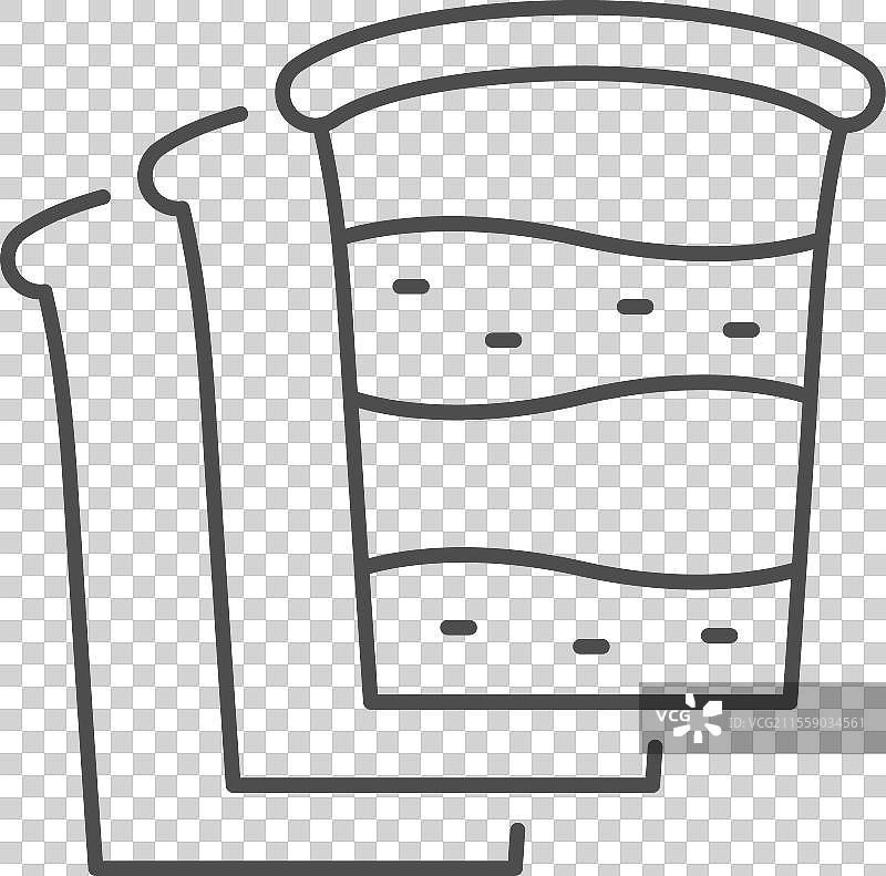 培根片线条轮廓图标图片素材
