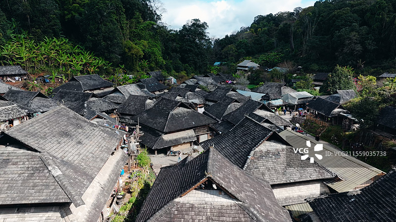 云南景迈山糯干古寨图片素材