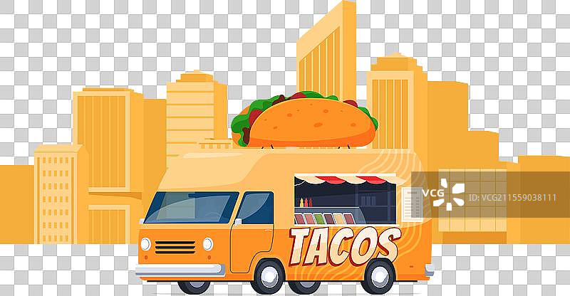 街头美食玉米饼车，快速美味的食物图片素材