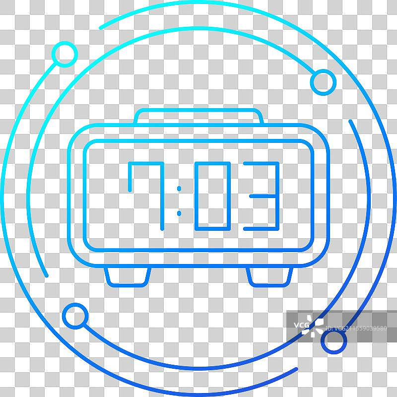 数字时钟图标线性设计图片素材