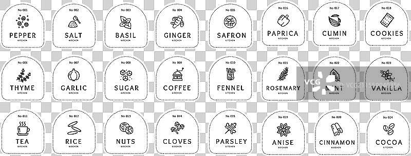 用于标记的白色香料食品贴纸图片素材