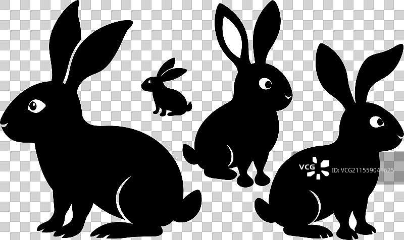 兔子剪影系列图片素材