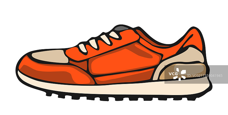 色彩斑斓的运动鞋卡通画图片素材