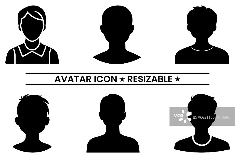 用户头像轮廓图标集图片素材