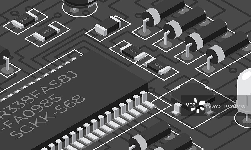 等距电子电路板等距印刷图片素材