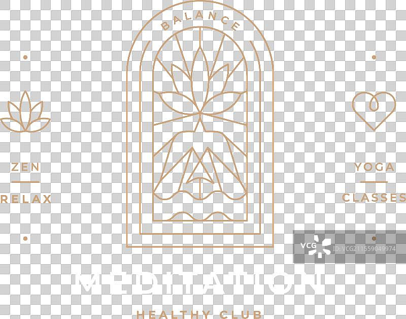 冥想健康俱乐部标签图片素材