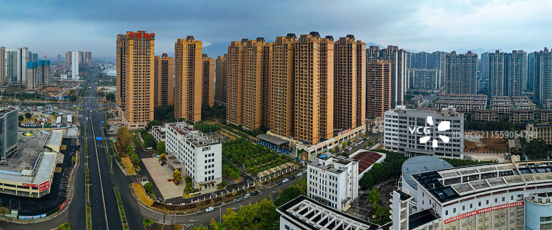 来宾市 兴宾区 盘古大道 平西村 城市 航拍图片素材
