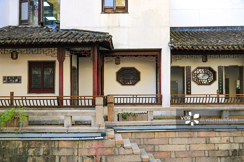 江苏苏州平江路历史文化街区江南水乡小桥流水人家图片素材