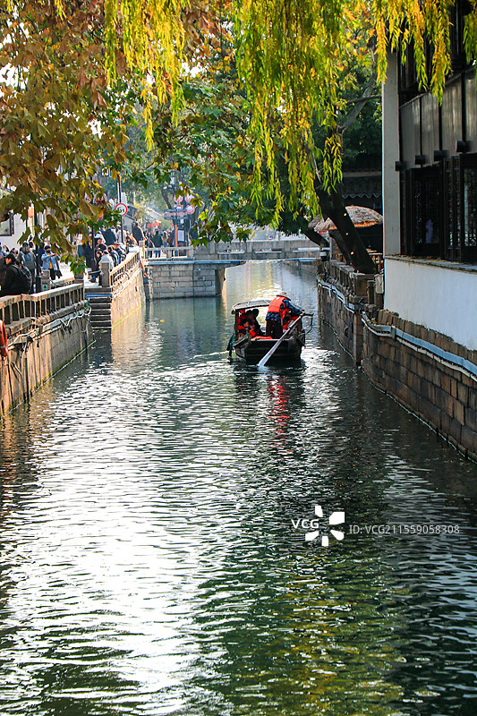 江苏苏州平江路历史文化街区江南水乡小桥流水人家图片素材