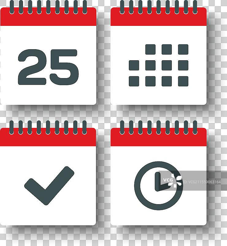 图标页面日历 - 25天议程计时器完成图片素材
