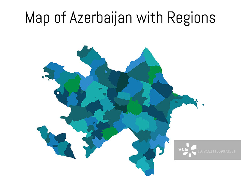 阿塞拜疆各地区地图 EPS 10 共和国图片素材